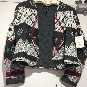 BILLABONG OPEN FRONT CROPPED QUILTED JACKETS SIZE M